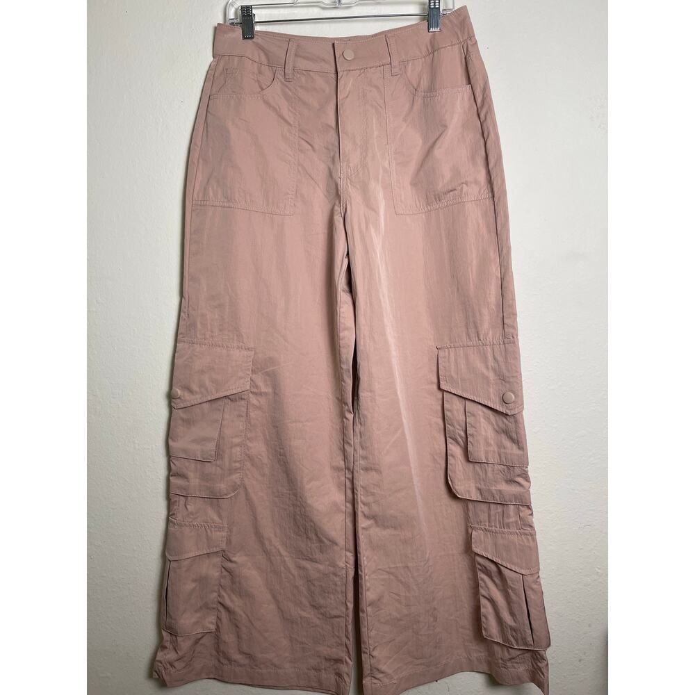Forever 21 Womens Cargo High Waist Retro Baggy Nylon Pants Pale Pink L Bloquette